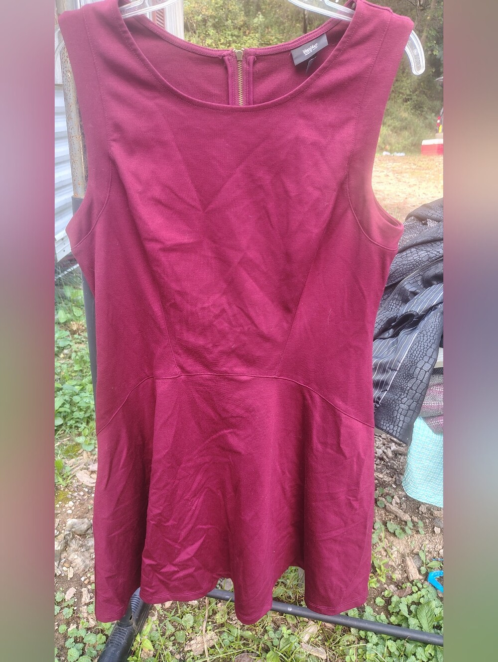 Sleeveless Burgundy Mini Dress - Loft